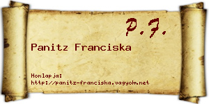 Panitz Franciska névjegykártya